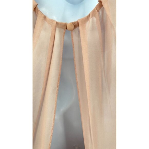 Sorella VIta Chiffon Halter Bridesmaid Dress Peach Knee Length Size 10 - Picture 8 of 9